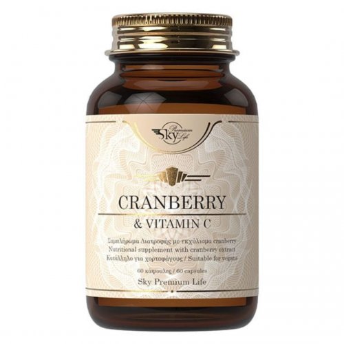 Sky Premium Life Cranberry & Vitamin C Συμπλήρωμα Διατροφής για την Καλή Λειτουργία Ουροποιητικού & Ανοσοποιητικού, 60 κάψουλες